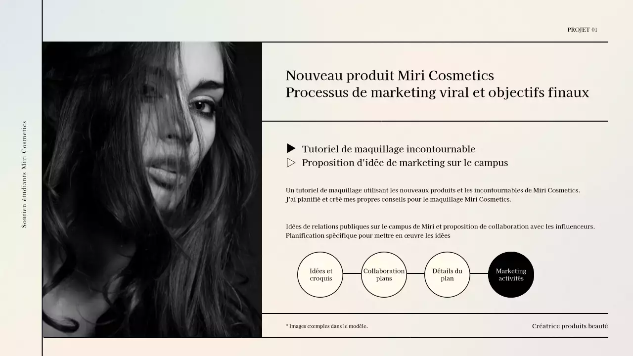 Un luxueux portefeuille de marketing de la beauté en violet et bleu