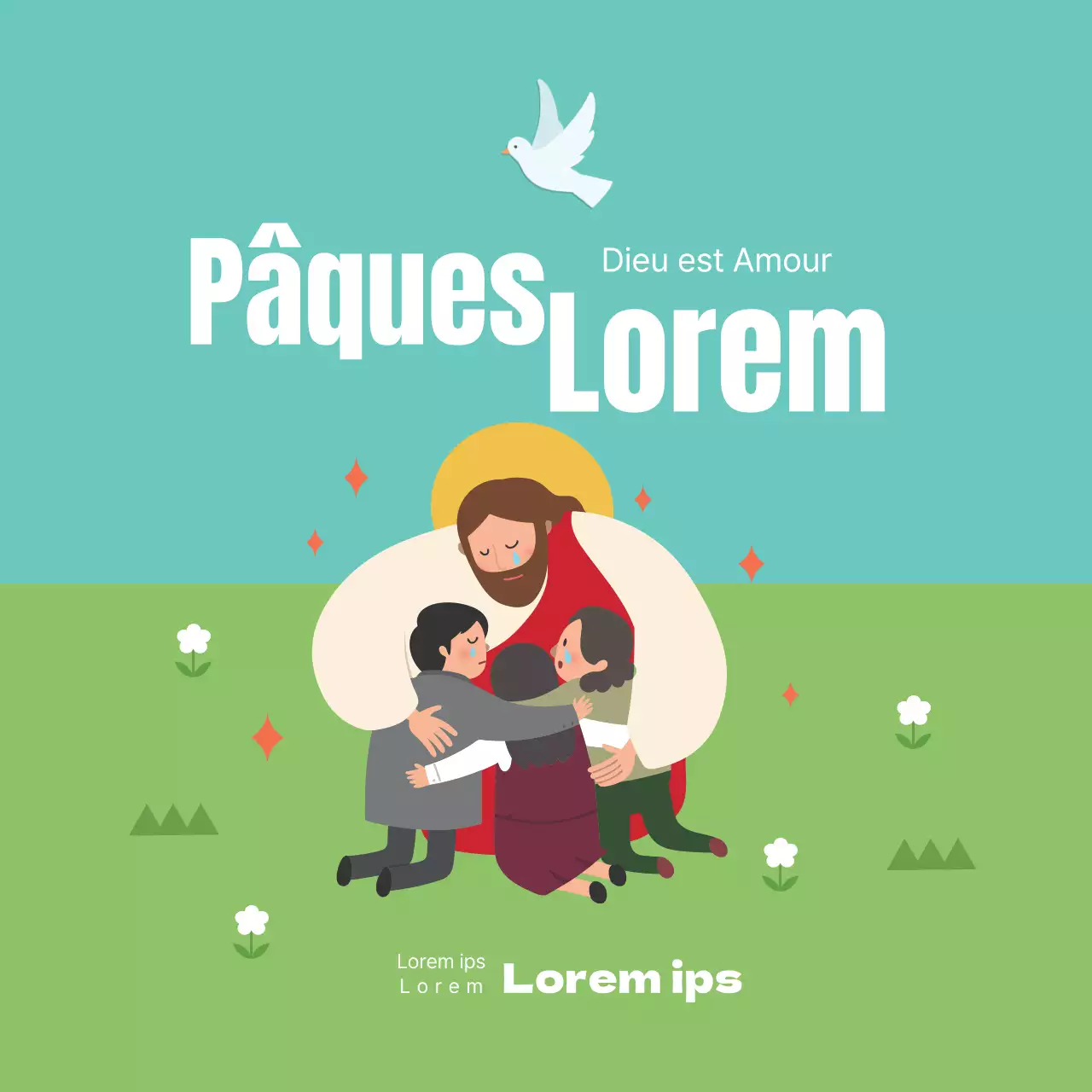 Illustration bleue, réunion de prière de l'église, promotion