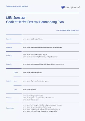 Marineblauwe eenvoudige lijnen tafelontwerp evenement voorstel