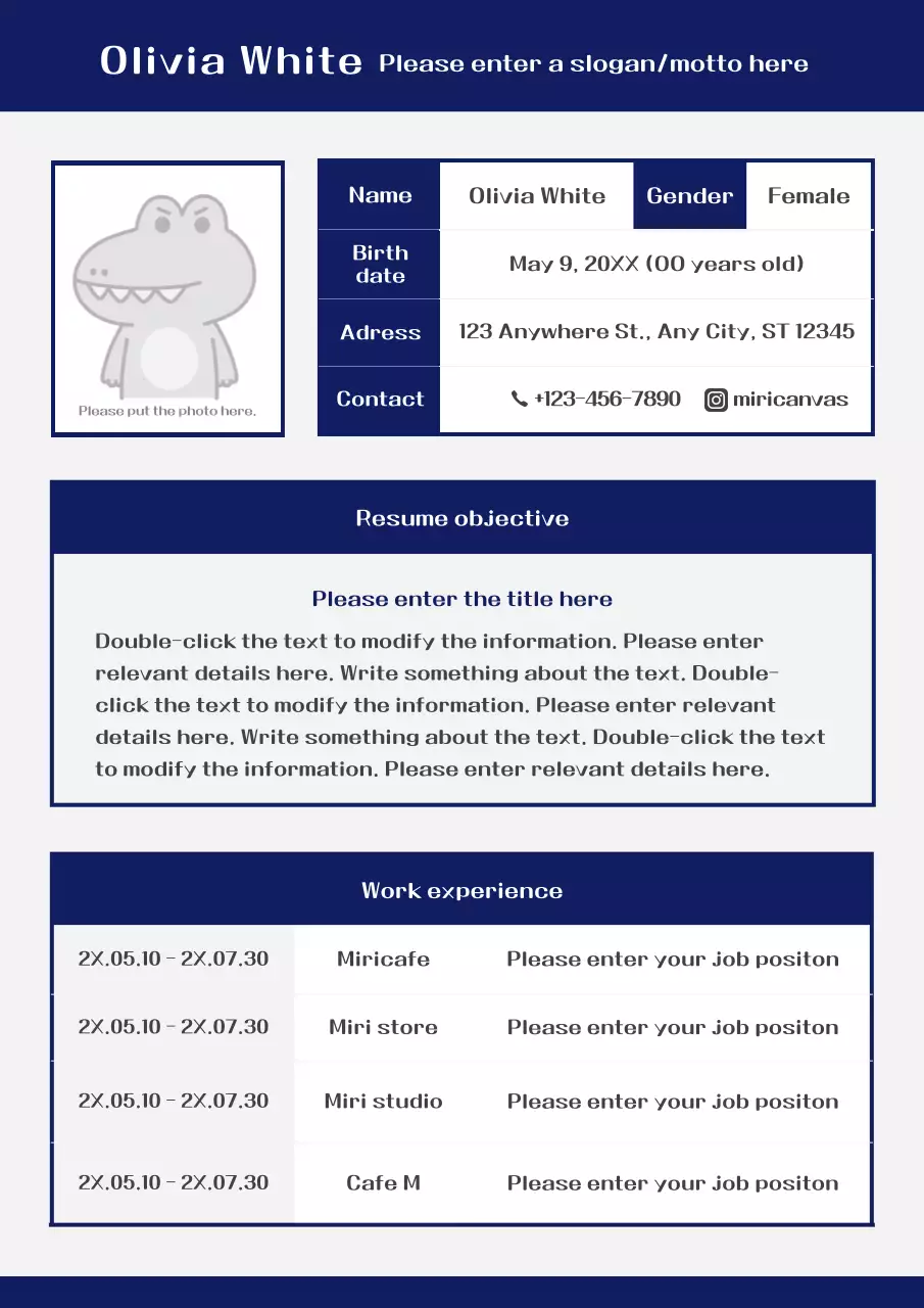 Apply for a clean part-time job in white and navy