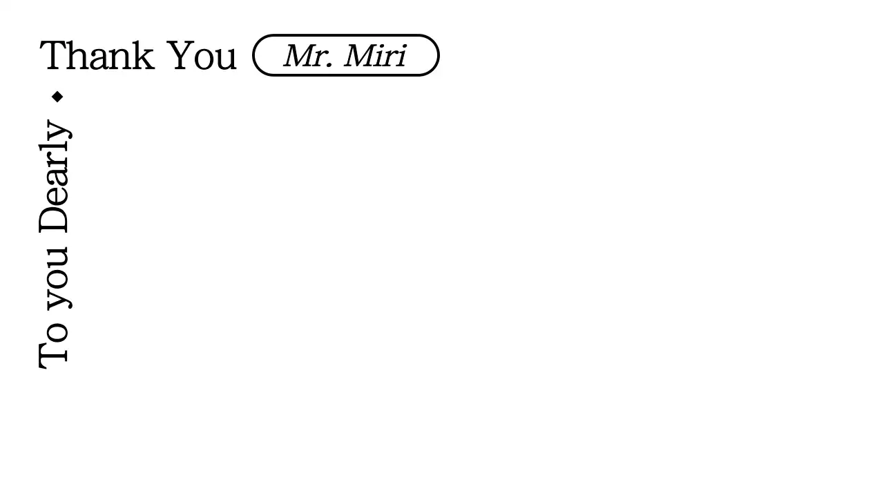 A simple, black and white, text-only design that conveys gratitude.