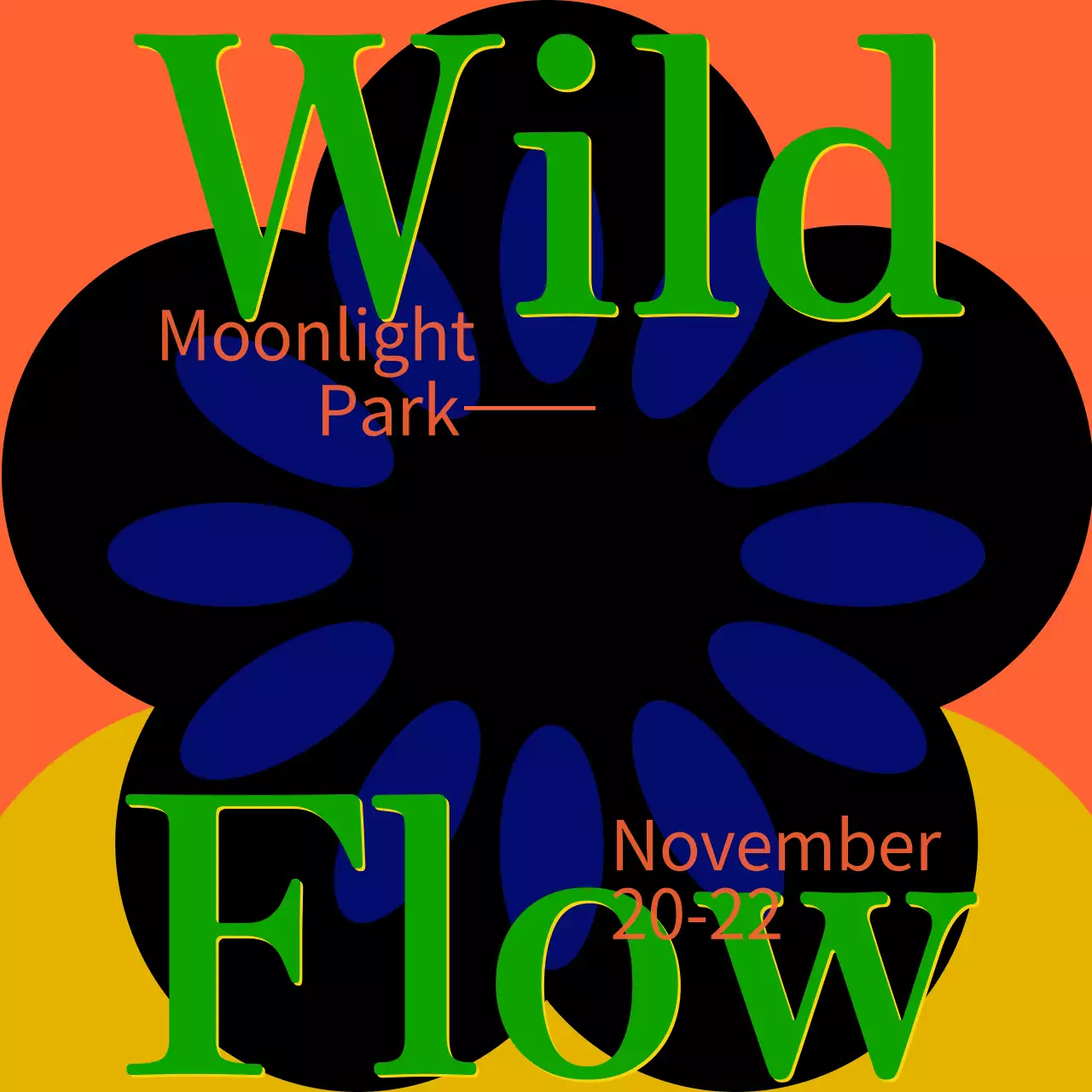 オレンジ ポップ イベント ポスター SNS投稿 正方形