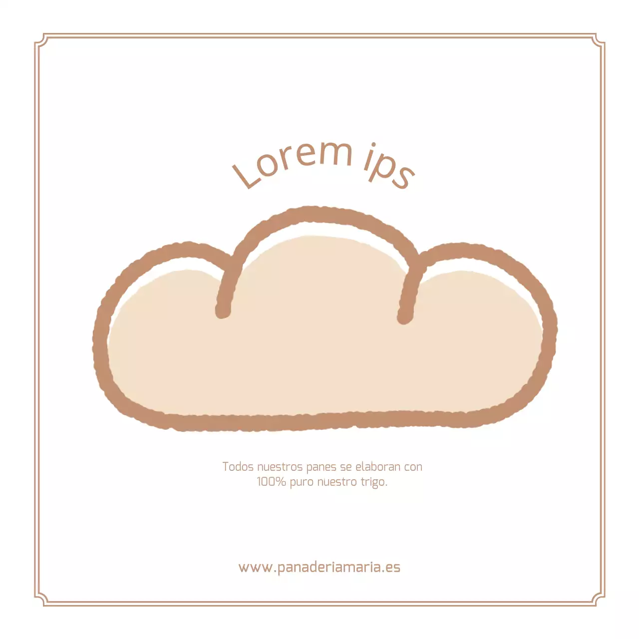 Bonita postal ilustrada de pastelería en marrón claro