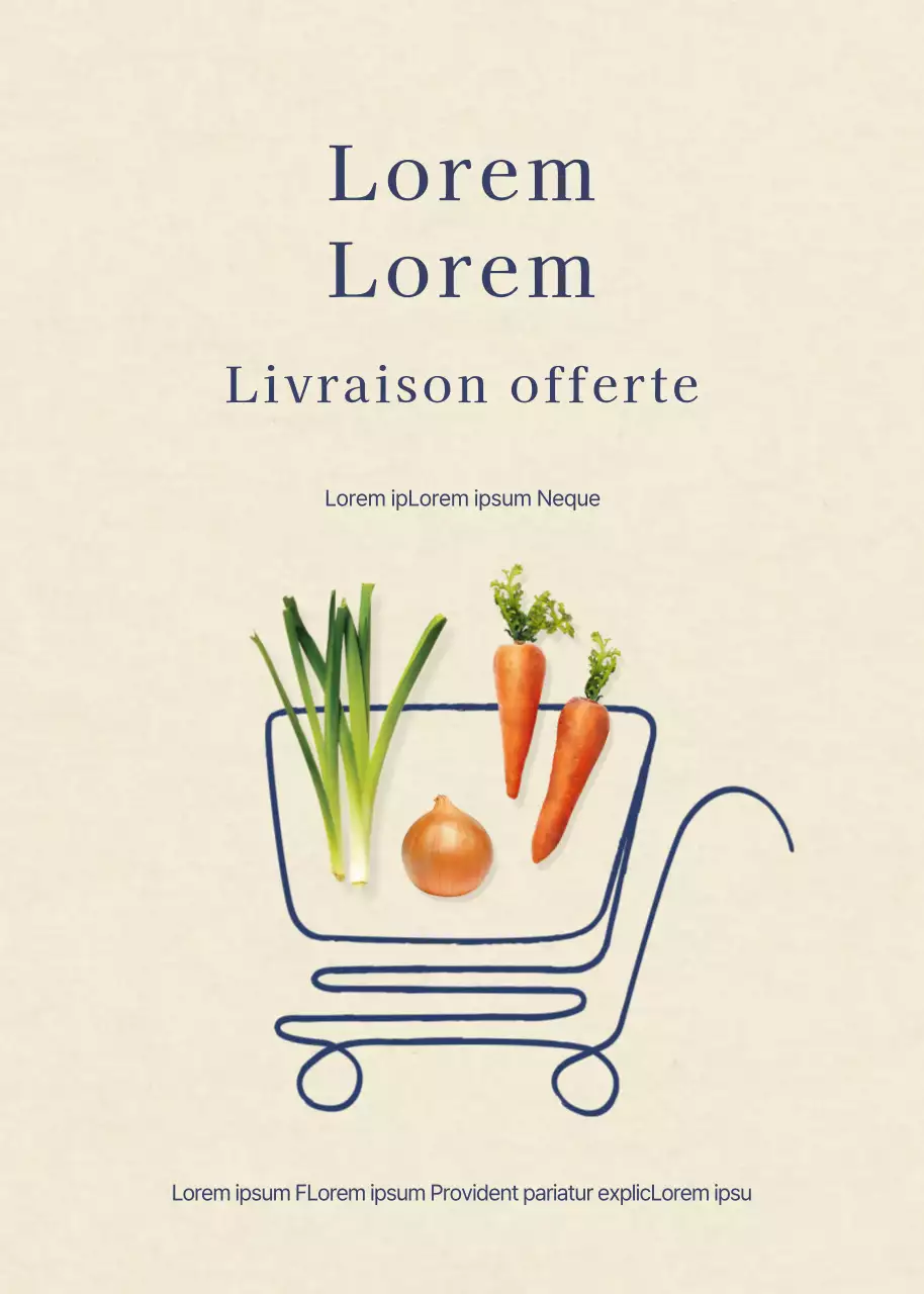 Livraison de produits frais sur fond beige