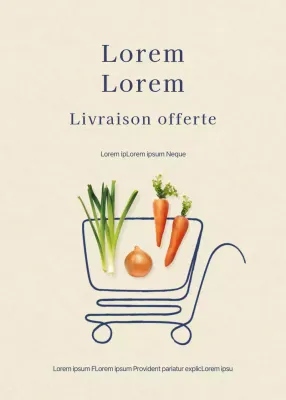 Livraison de produits frais sur fond beige