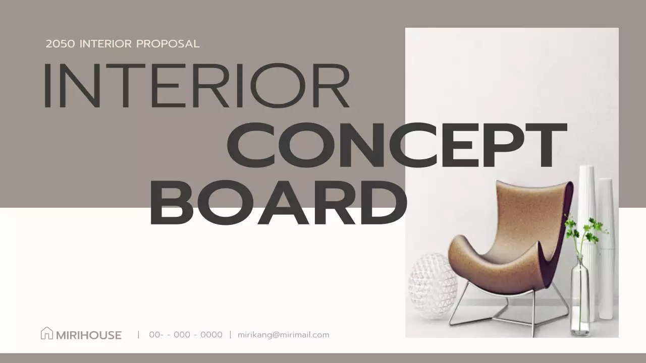 베이지 미니멀리스트 인테리어 디자인 플랜 프레젠테이션