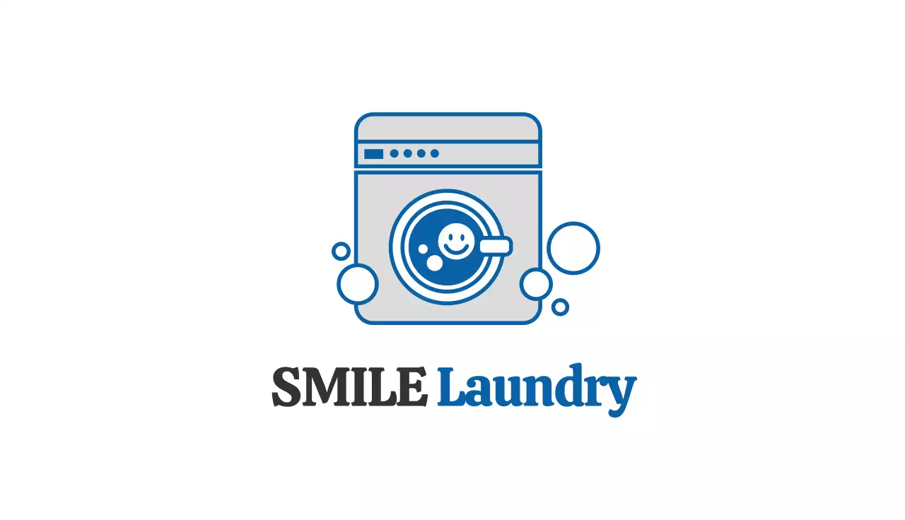 Blue Simple Laundry Business Card