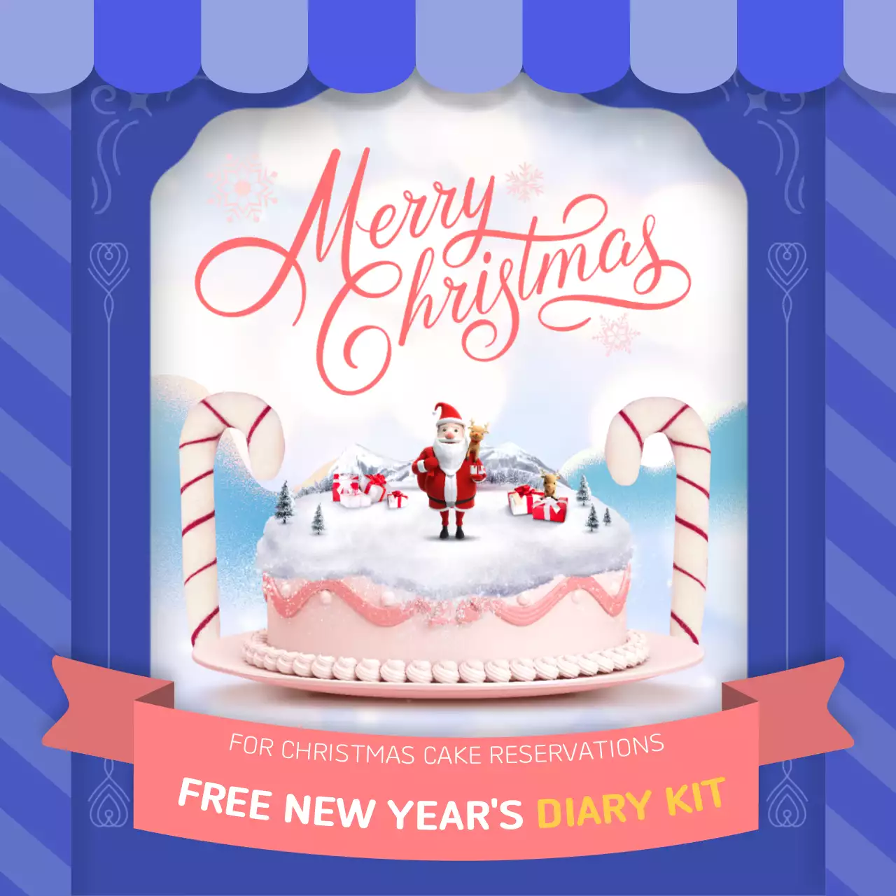 Blue Festive Christmas Promotion Social Media Post