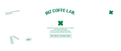 Clean textual cafe promotion with cute green graphics