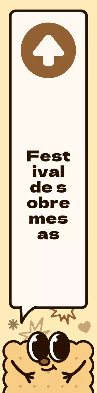 Esquema de cores castanho e rosa Personagens de bolachas giras e balões de fala estilo de ilustração Direcções para o festival de sobremesas