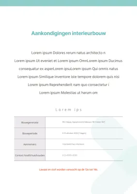 Een eenvoudige appartementfolder in mintkleur