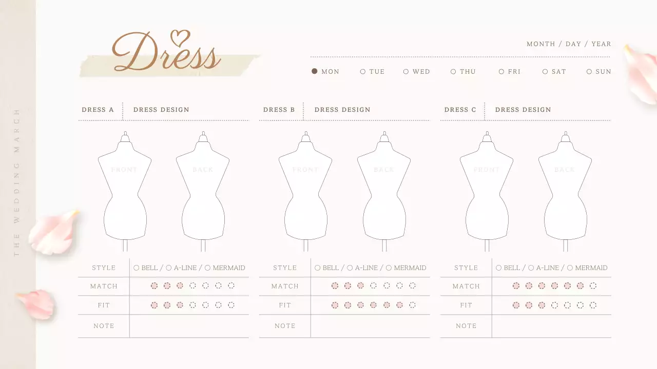 Beige and pink wedding planning diary