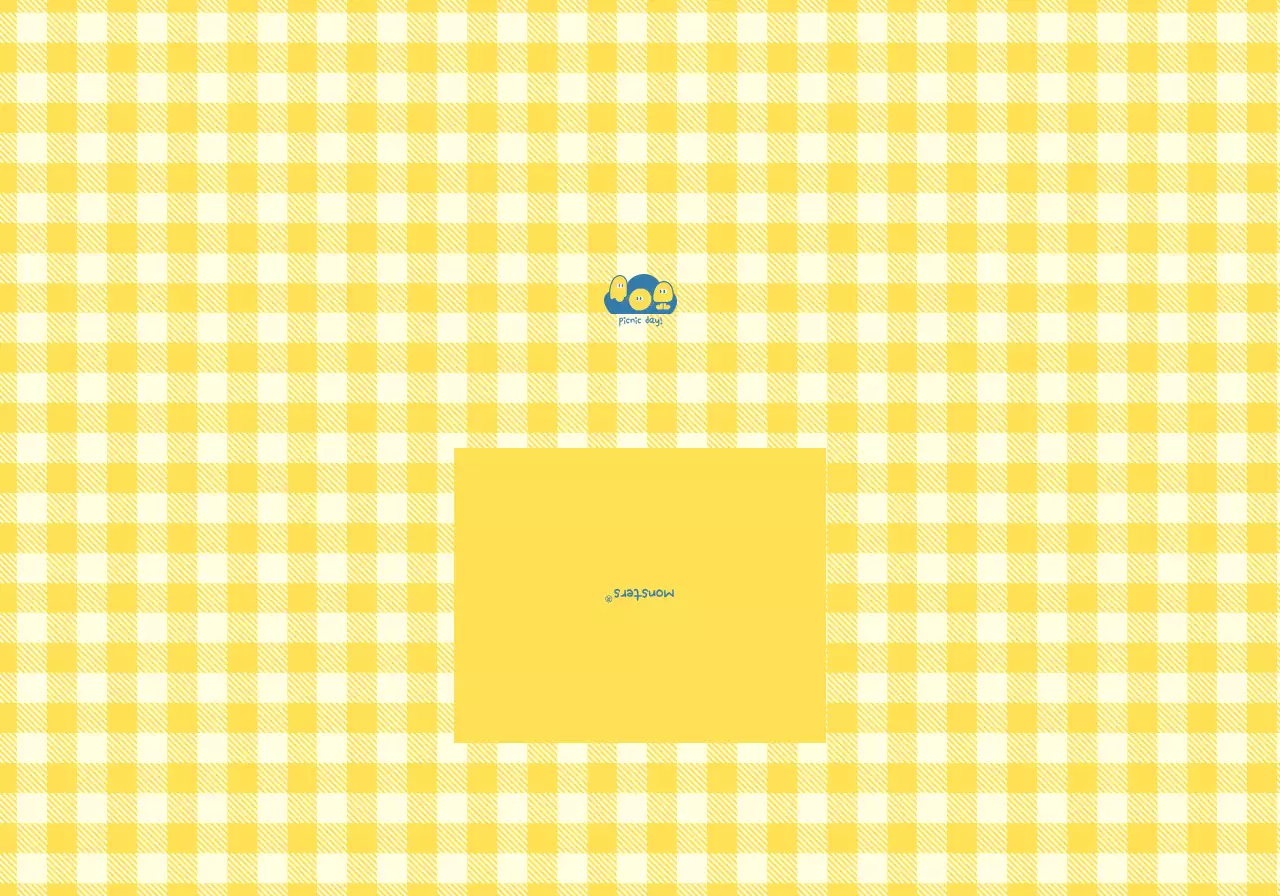 Personalized merchandise with a yellow and blue chalk pattern and cute character illustrations.