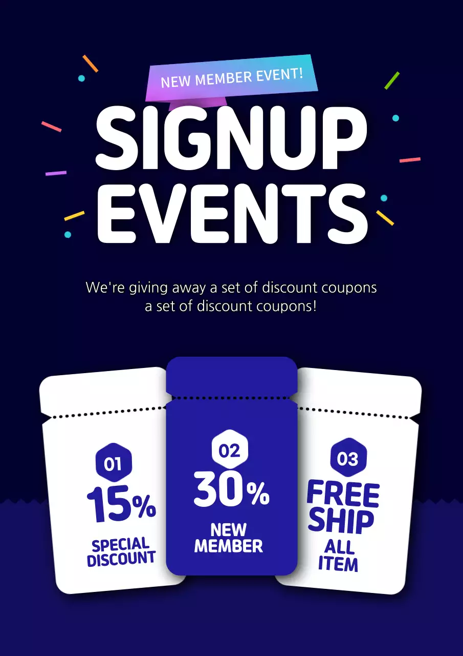 Blue Modern Signup Promotion Poster