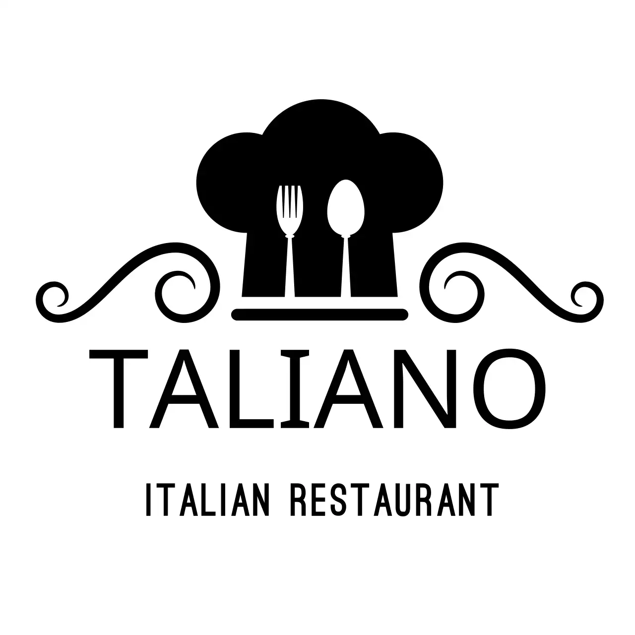 Black Simple Restaurant Menu Logo