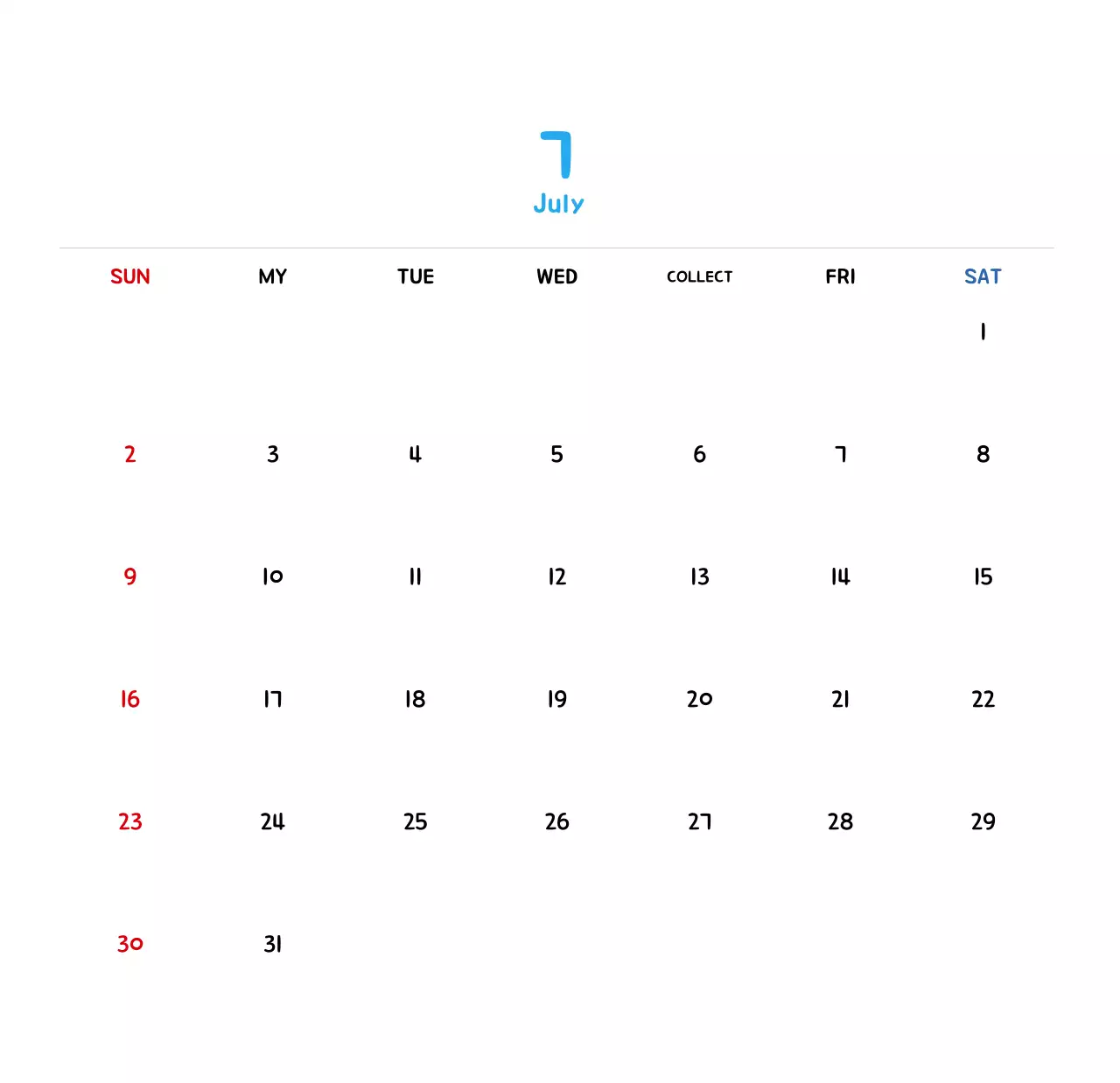 Lịch năm mới với hình ảnh minh họa dễ thương