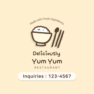 Beige Simple Restaurant Advertisement Instagram Post