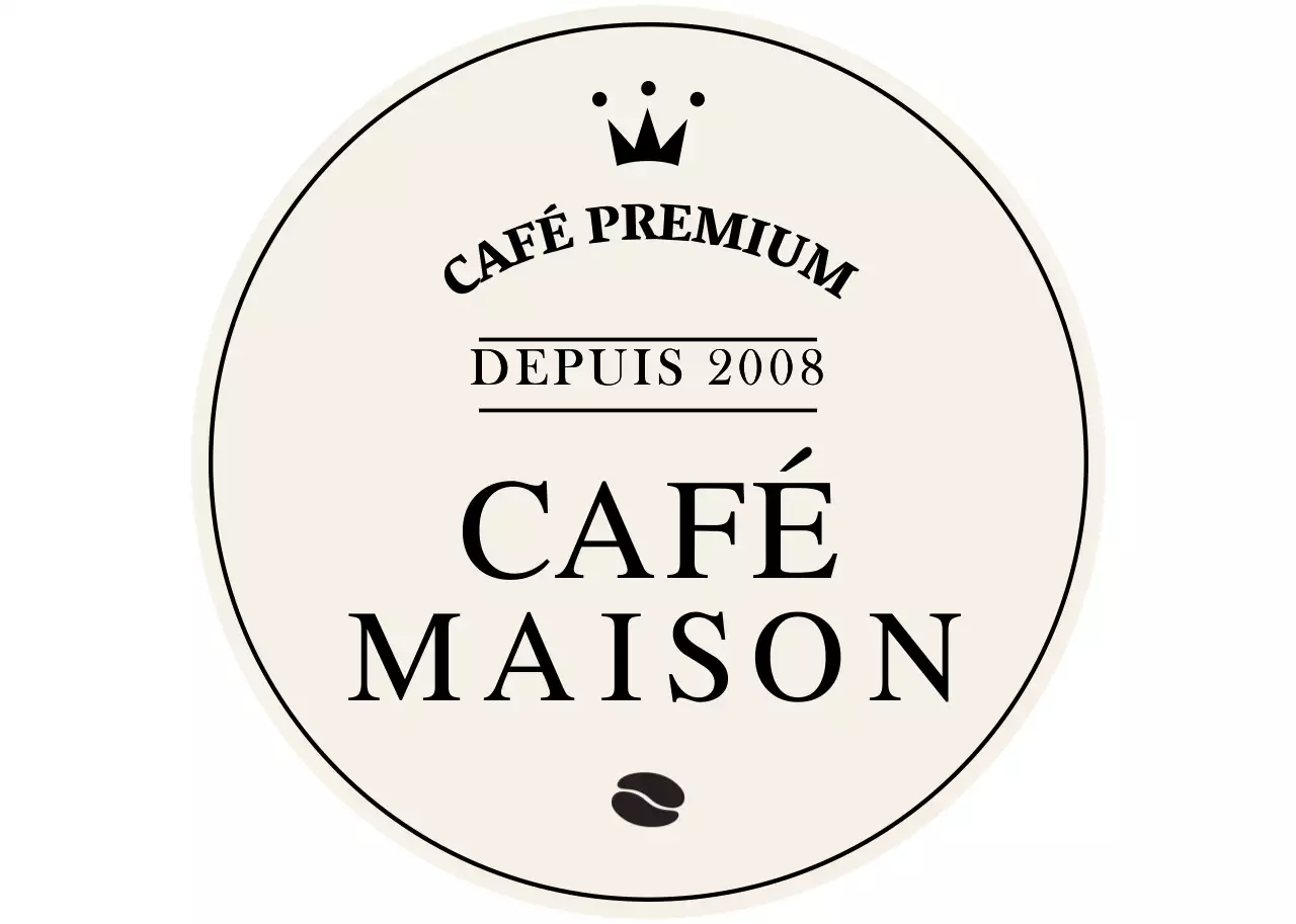 Emblème simple logo café en marron clair et noir