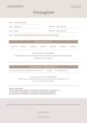 Een beige, ton sur ton ontslagbrief