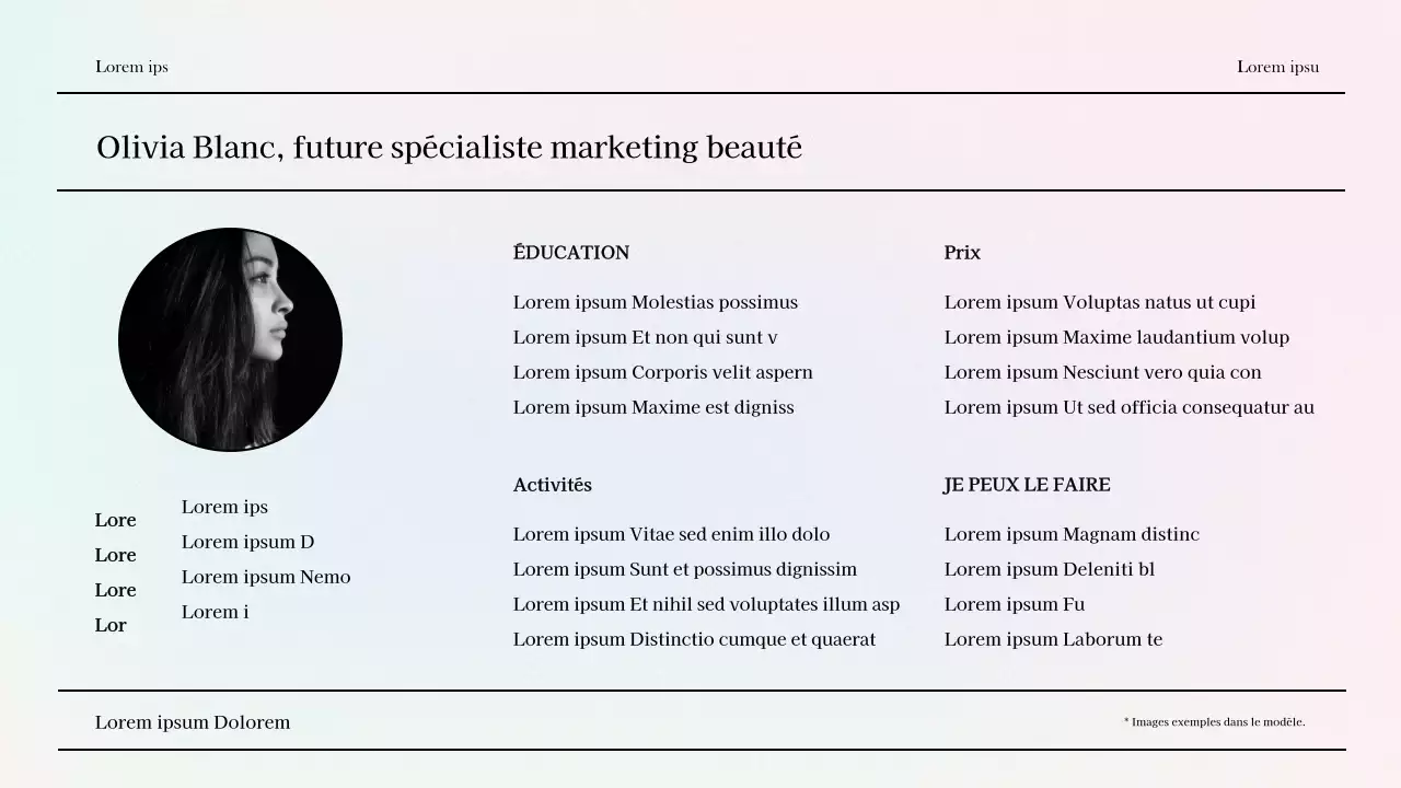 Un luxueux portefeuille de marketing de la beauté en violet et bleu