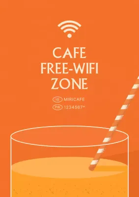 Orange Simple Cafe Promotion Poster