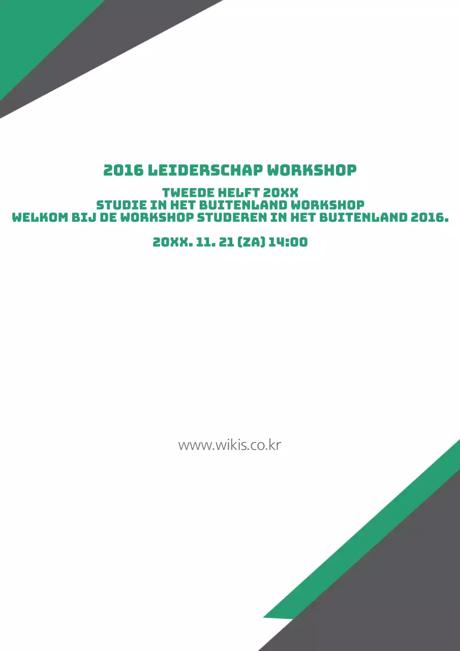 Workshops in het buitenland