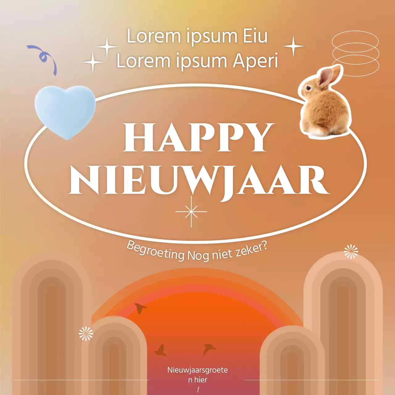 Bunny nieuwjaarswensen met een zachte touch