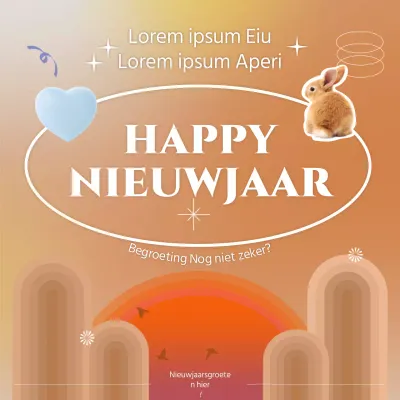 Bunny nieuwjaarswensen met een zachte touch