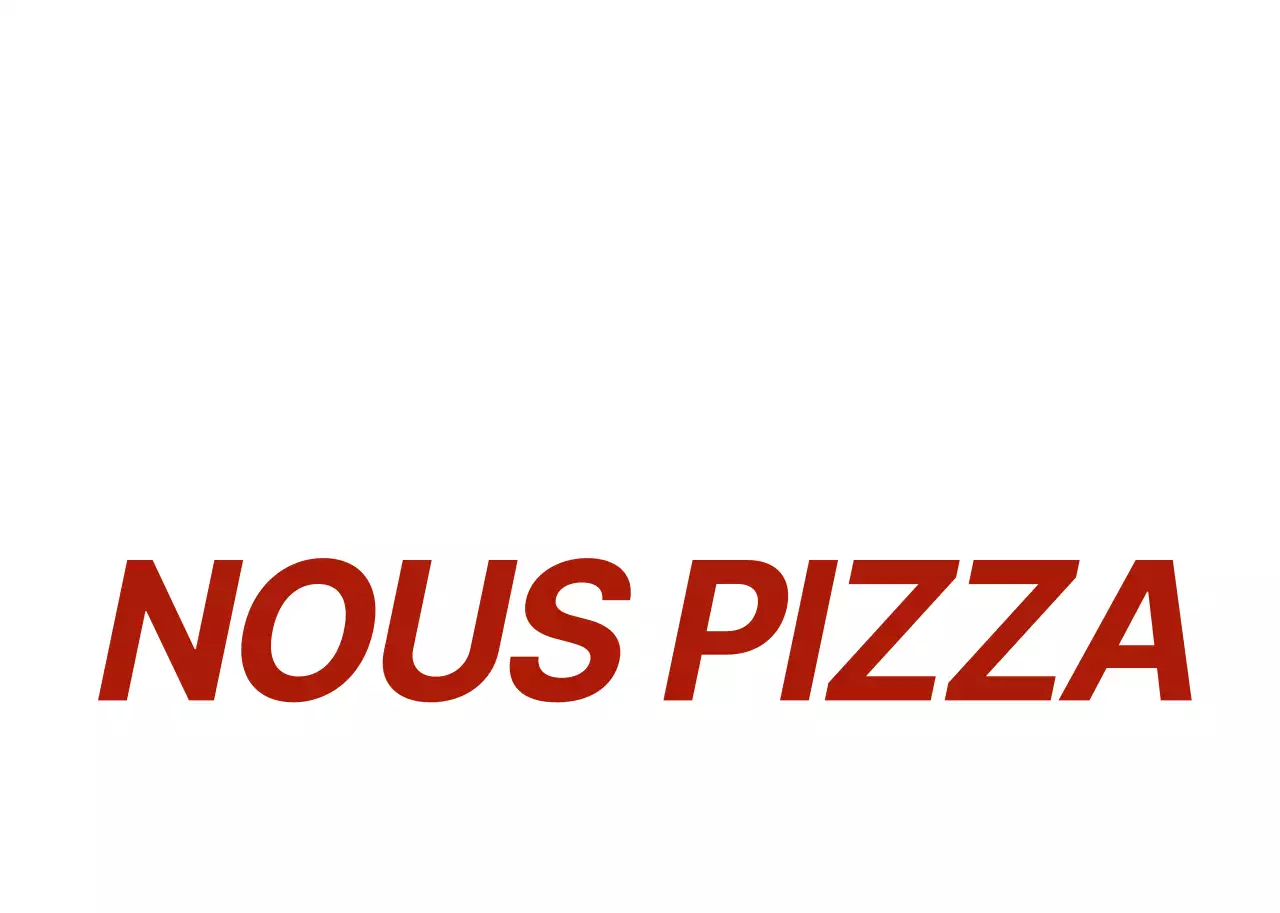 Logo illustré d'un concept de pizzeria en blanc et rouge