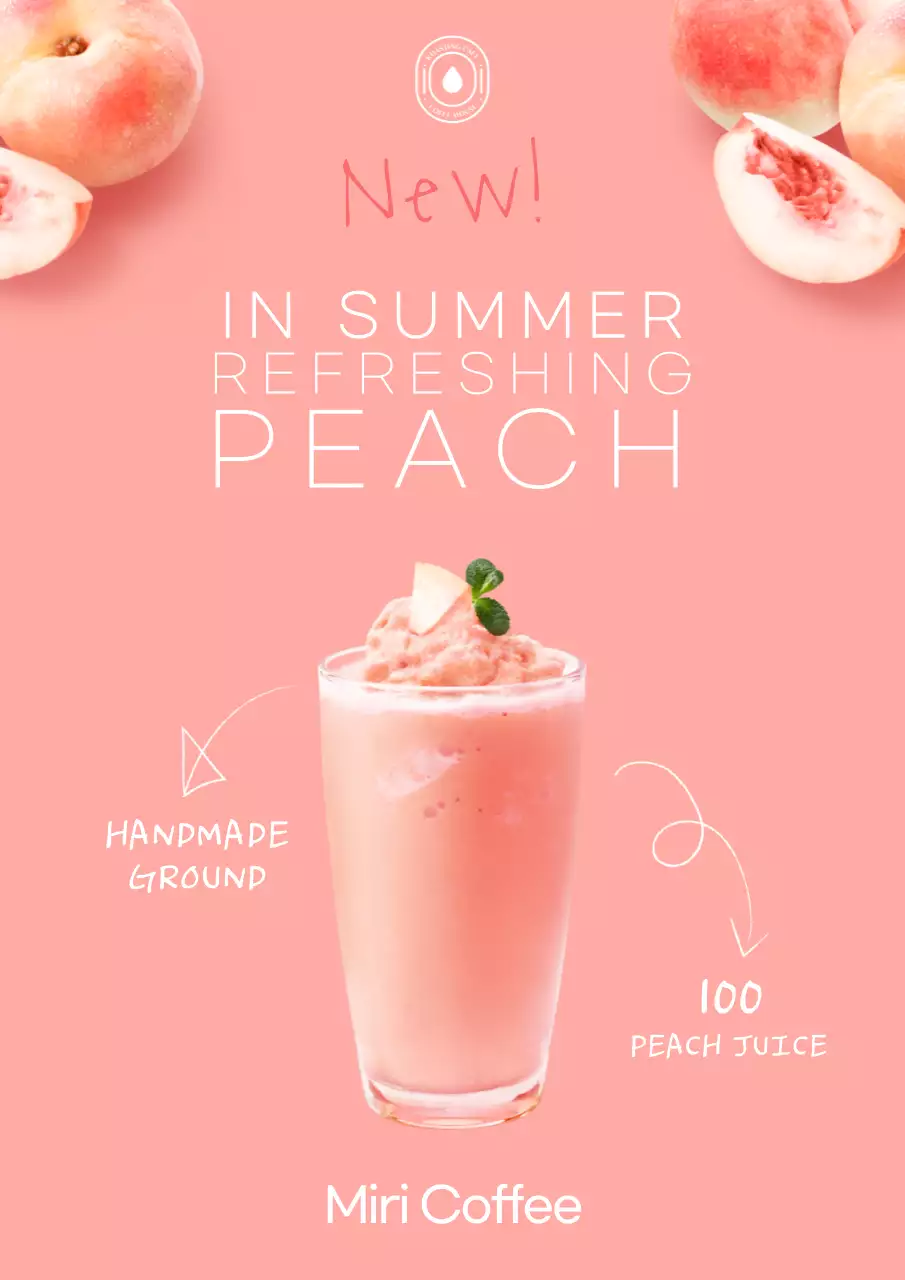 Pink Trendy Peach Promotion Poster