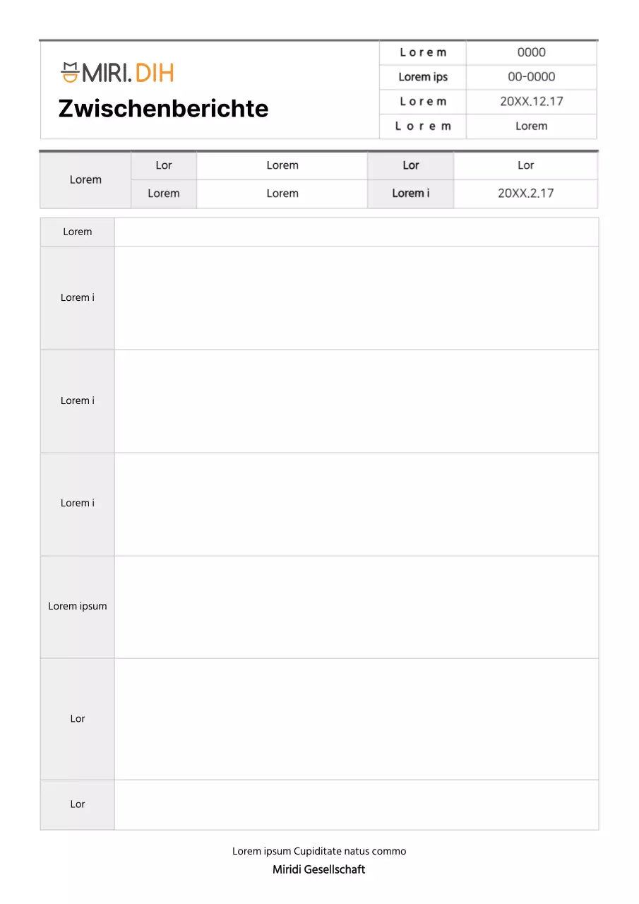 Grundlegende Formatierung eines einfachen Zwischenberichtsdokuments
