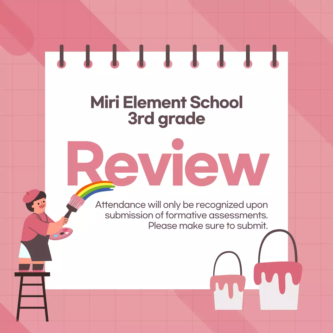 Pink Simple School Notice Instagram Post