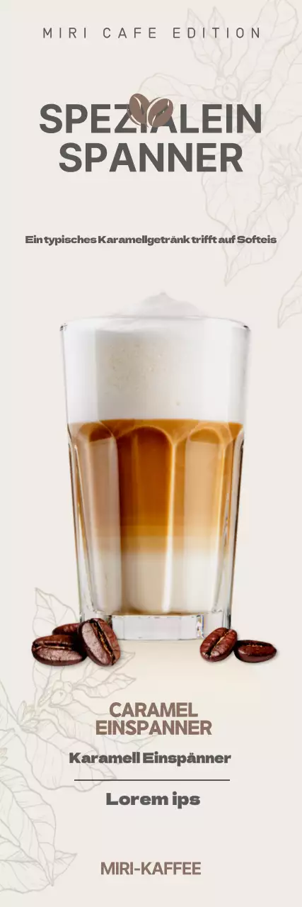 Braunes Cafe Kaffee einschaffener Menü-Banner