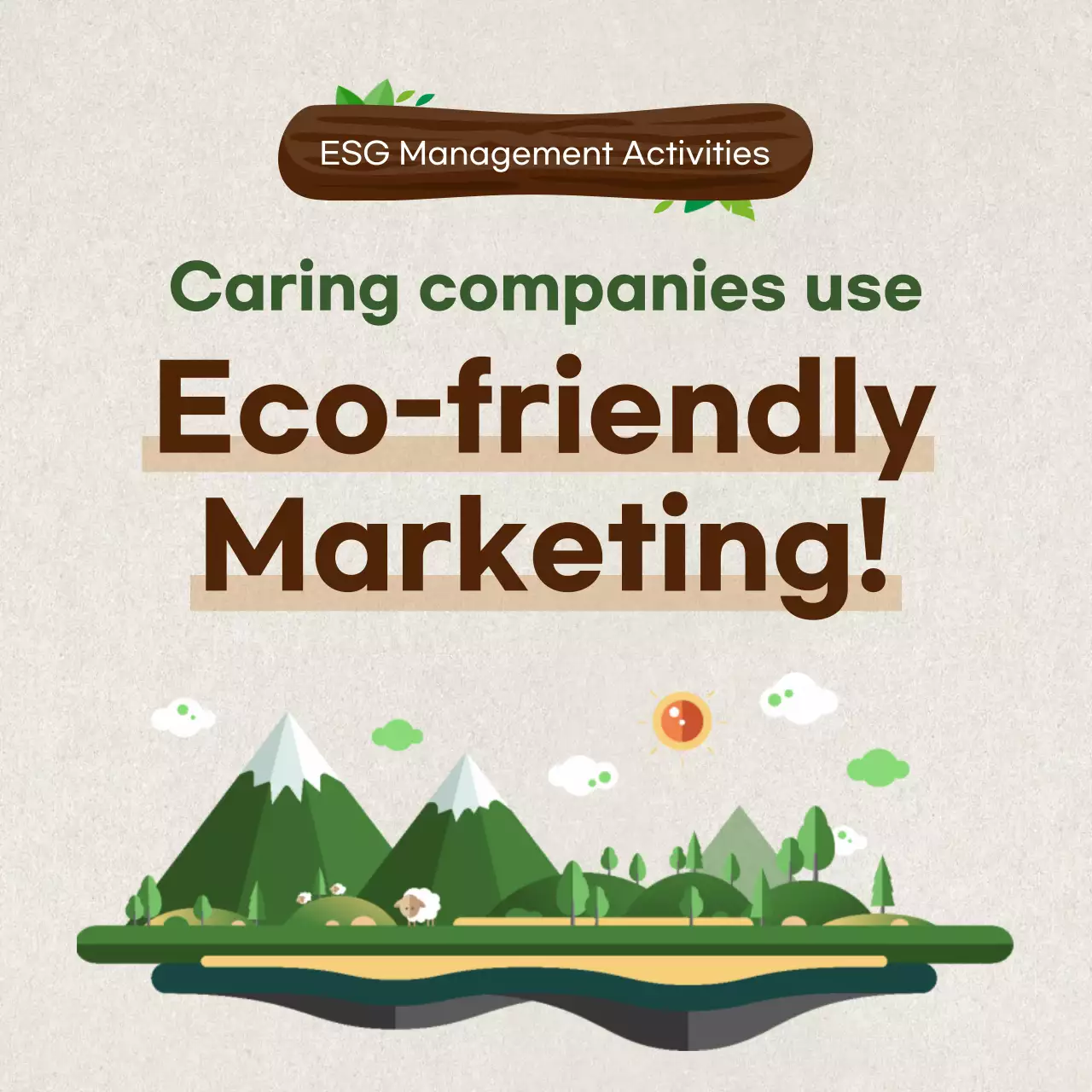 Illustration highlight ESG Management Introduction to Green Marketing