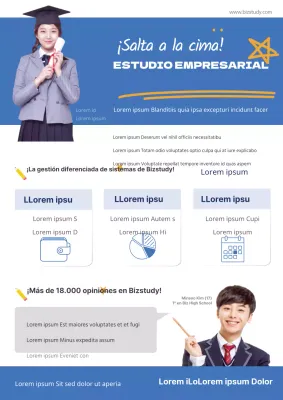 Promociona tu centro con fotos azules de alumnos