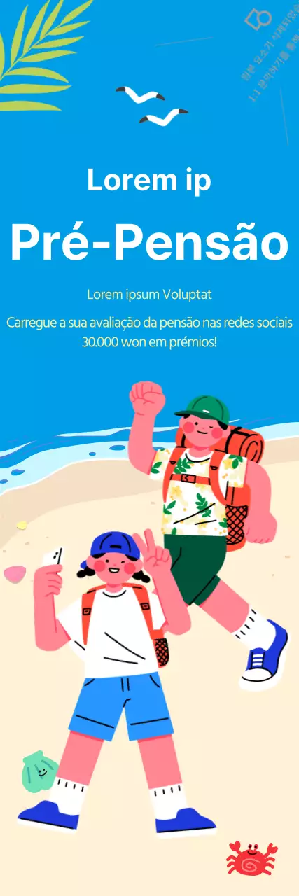 Promova estadias para duas pessoas junto ao mar e à praia