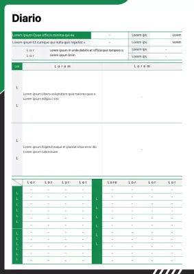 Una sencilla agenda negra y verde