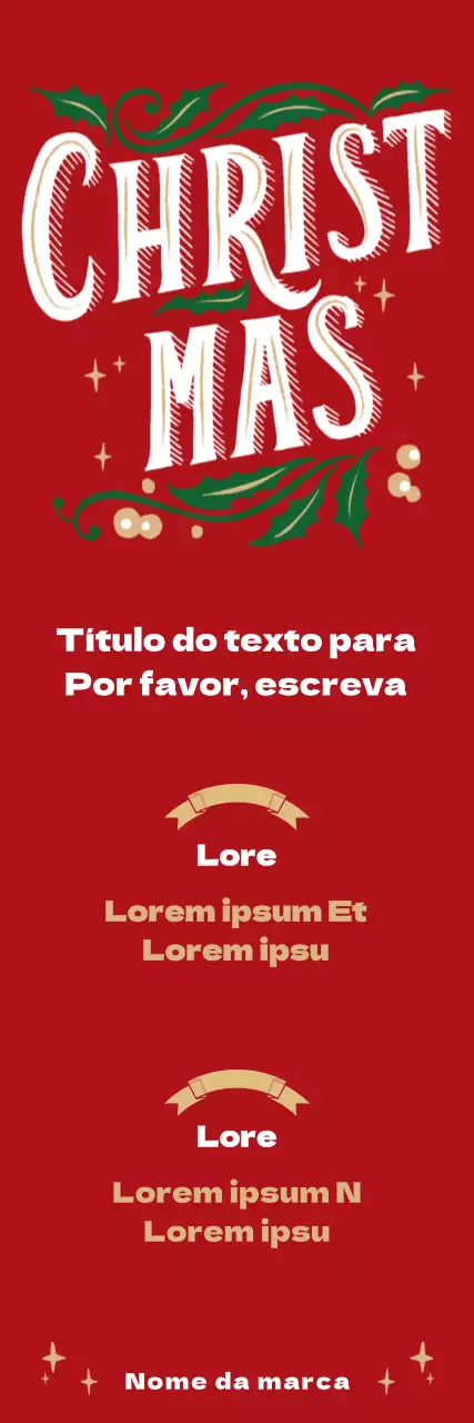 Estandarte de Natal ilustrado vermelho