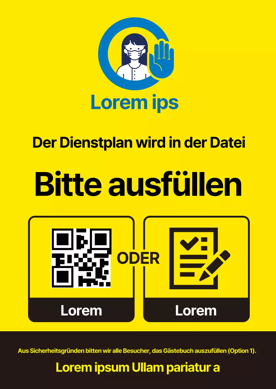 Saubere blaue illustrierte Coronavirus-Etiketten zur Anmeldung