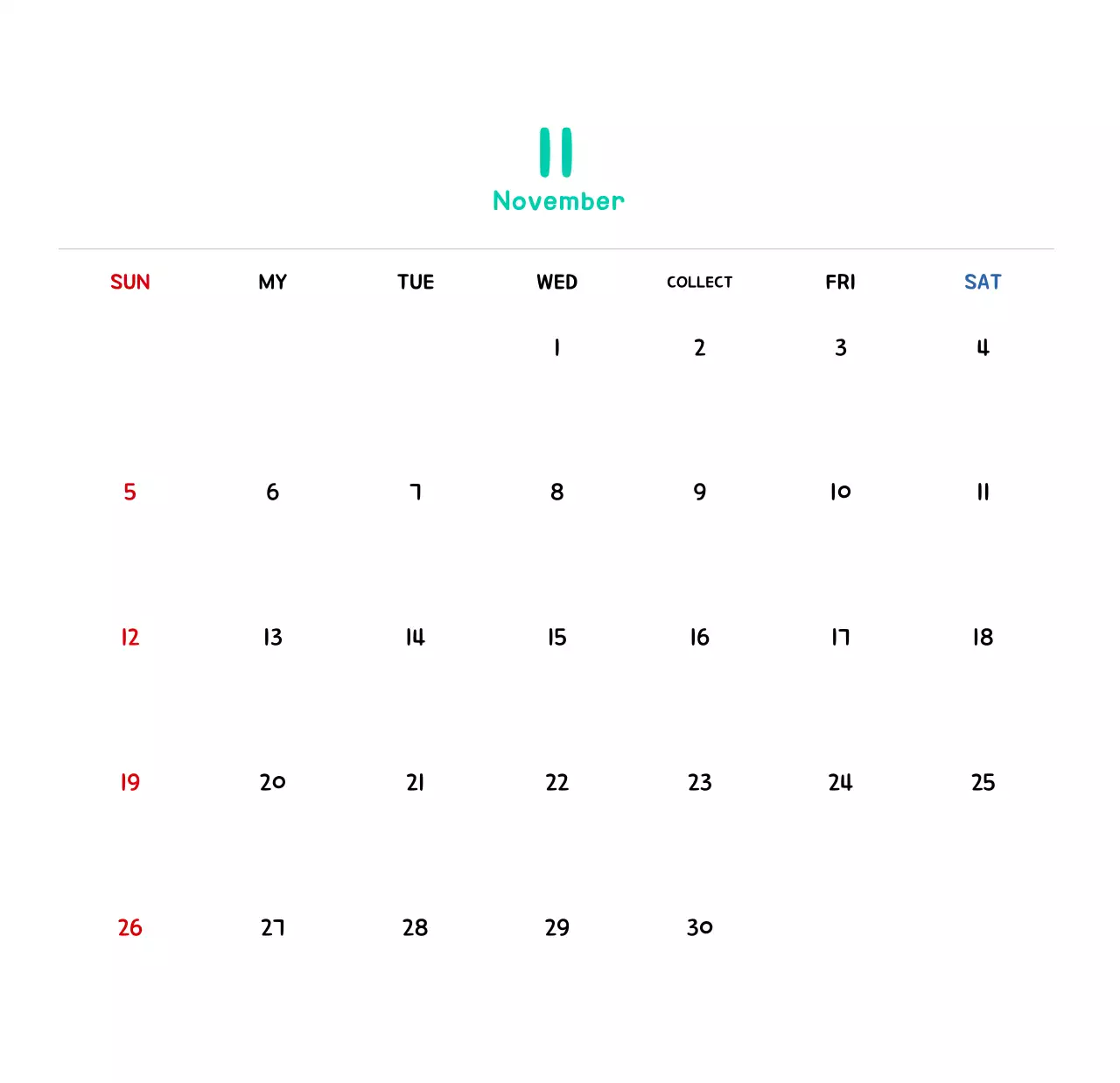 Lịch năm mới với hình ảnh minh họa dễ thương