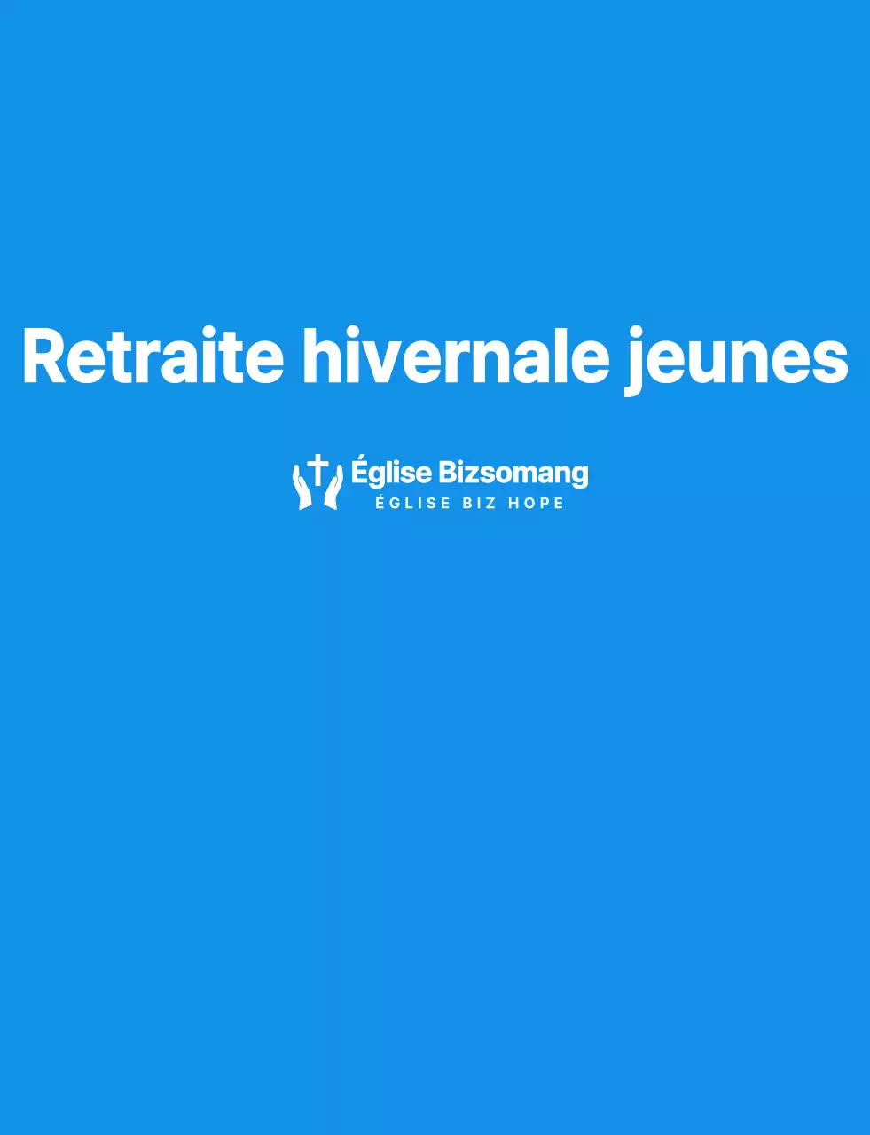 T-shirt de l'équipe de la retraite d'hiver de l'église en bleu et blanc.