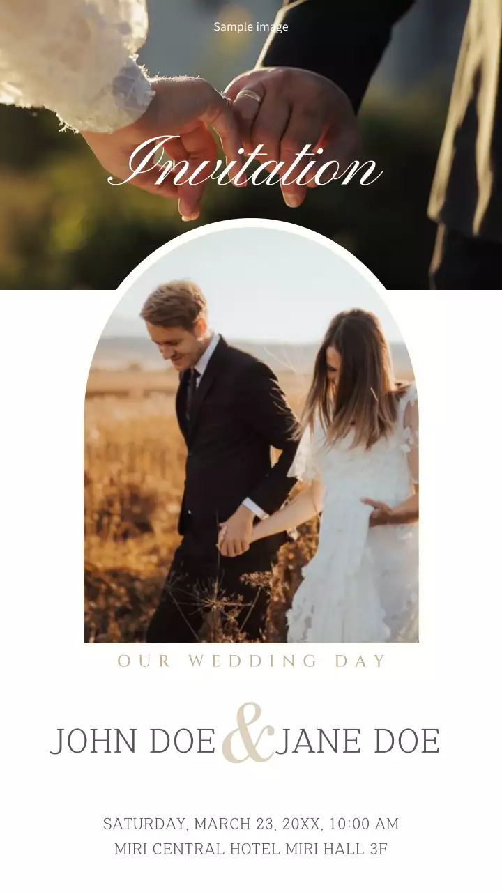 화이트 배경의 따뜻한 영상이 있는 감성적인 청첩장 V2