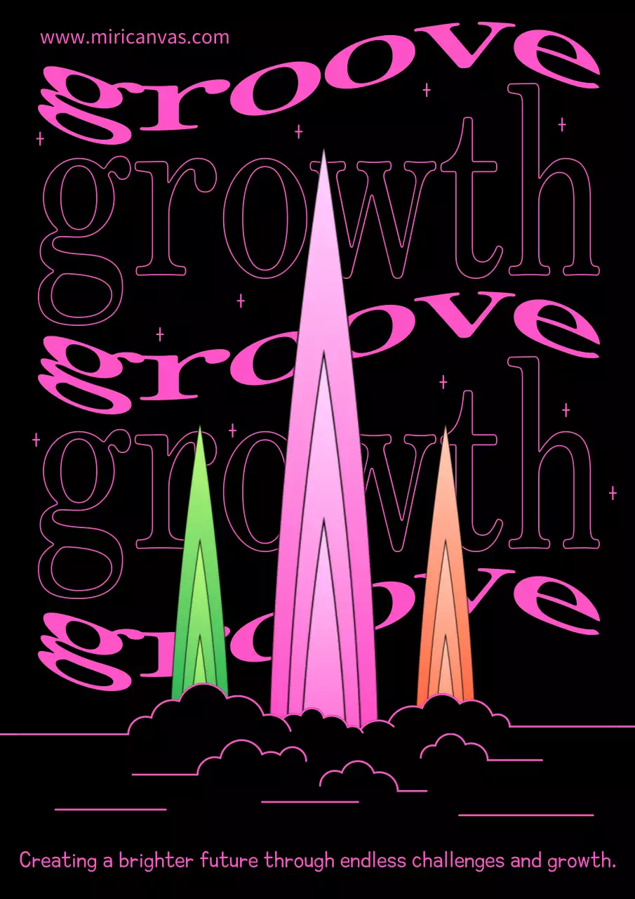 핑크 레트로 성장 촉진 포스터