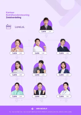 Paarse eenvoudige mensgerichte bedrijfsplattegrond