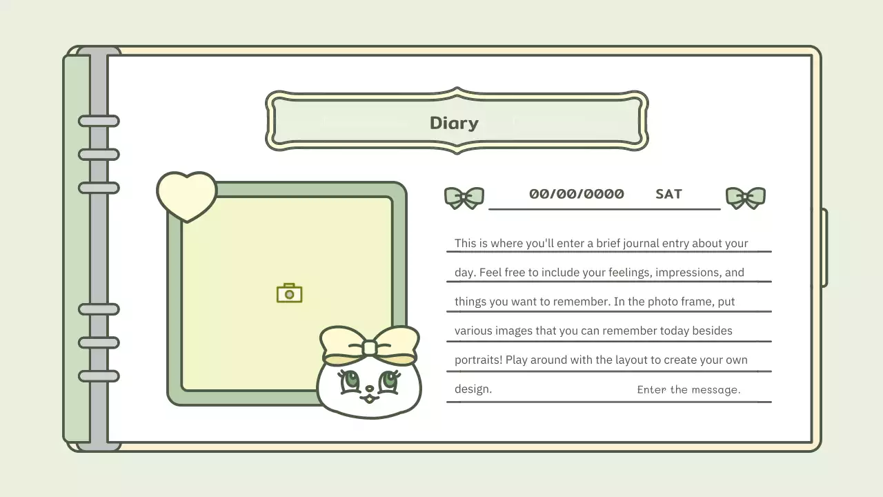 Blue Simple Diary Planner Presentation