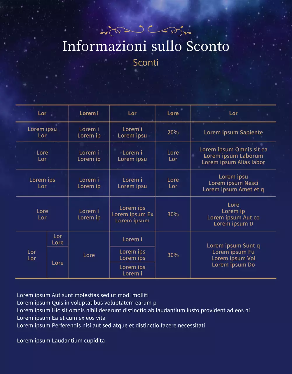 Un magico musical stellato in viola e blu