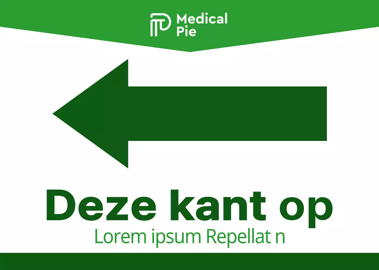 Eenvoudige en strakke combinatie van pijlen en tekst in groen en limoengroen Lay-outstijl Routebeschrijving naar het seminar