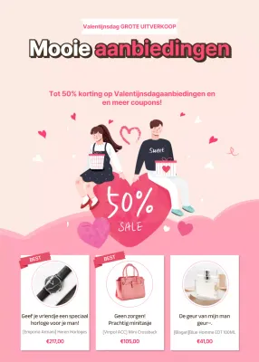Valentijnsaanbiedingen in roze