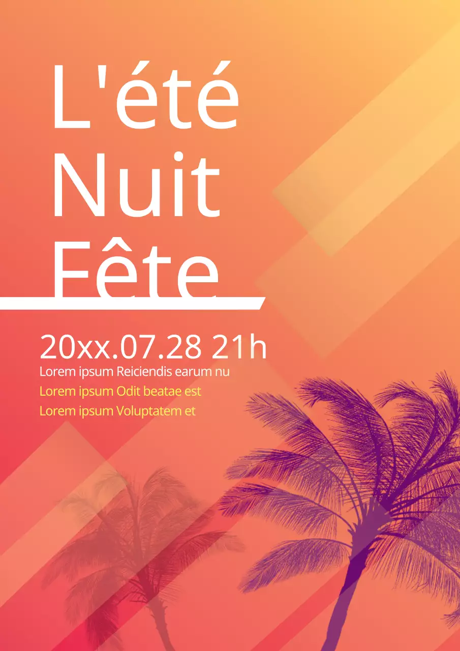 Flyer simple pour l'organisation d'une fête d'été au bord de la piscine