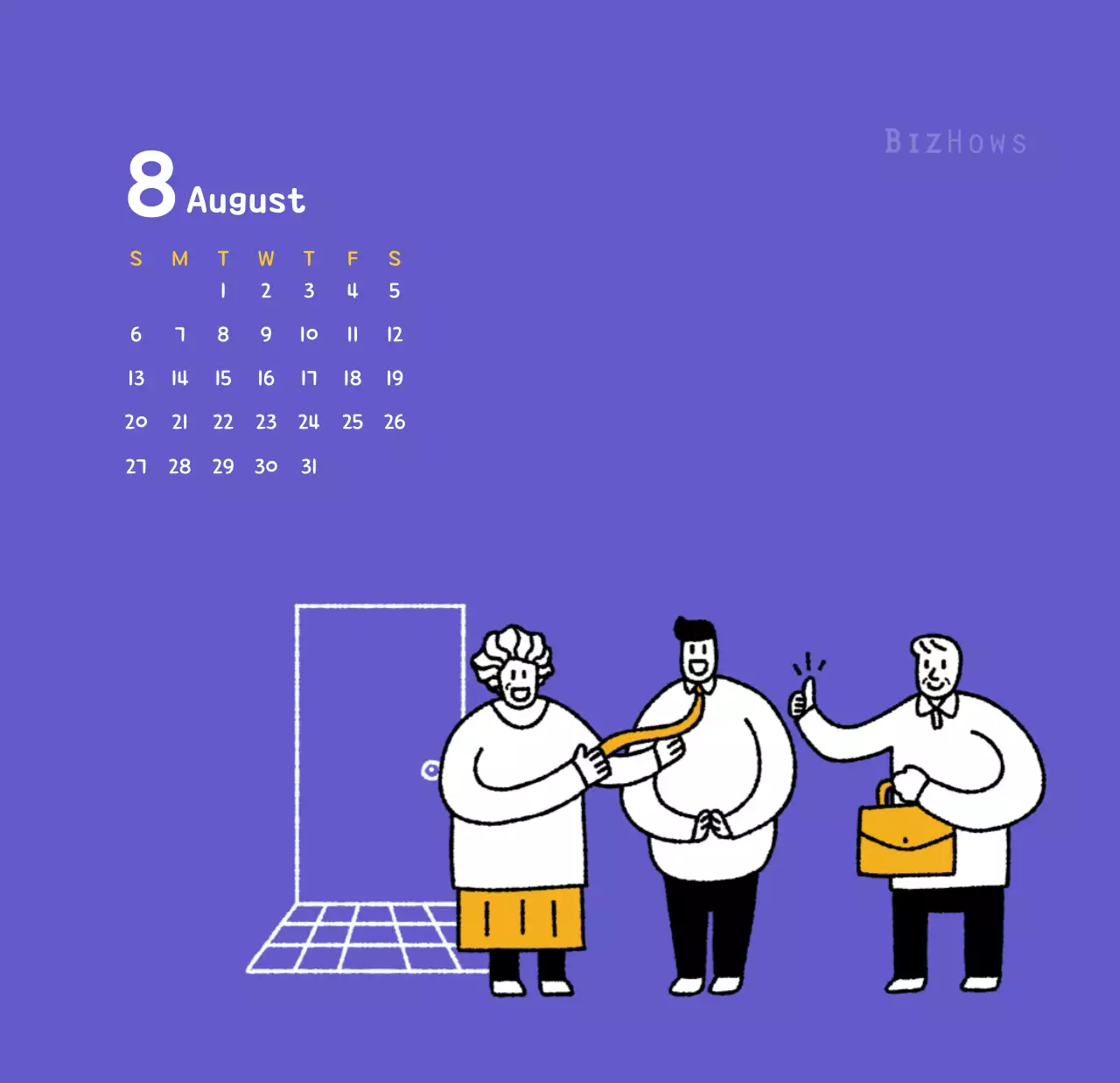 Lịch năm mới với hình ảnh minh họa dễ thương